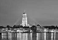 Deventer at night (black and white) by Wiljo van Essen thumbnail