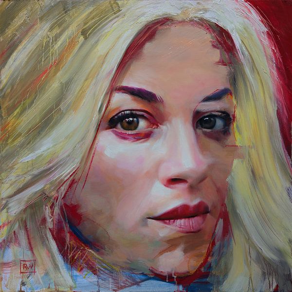Expressive, colourful and lively portrait from the "Rainbow: impressions" series by Ron van Vliet