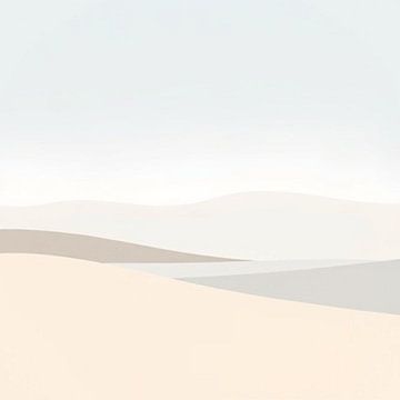 Een landschap in beige bruin minimalisme art. van J.a Dijkstra