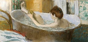 Edgar Degas,Frau in ihrer Badewanne Pastell