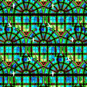 Popart-Glasfenster Lutherische Kirche Utrecht