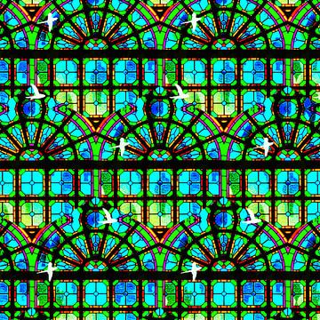 Popart glas-in-lood-raam Lutherse kerk Utrecht van Ruben van Gogh - smartphoneart