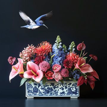 Delfts Blauw: Vogelvlucht boven Bloemen