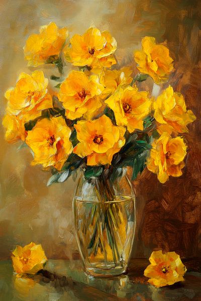 Yellow floral splendour by Poster Art Shop
