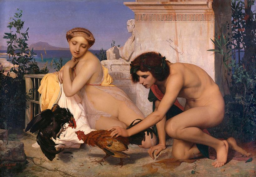 Young Greeks Attending a Cock Fight, Jean-Léon Gérôme by Masterful Masters
