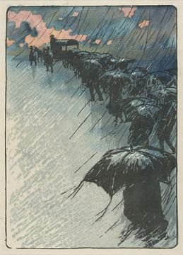 Henri Rivière, Beerdigung unter Regenschirmen, 1891