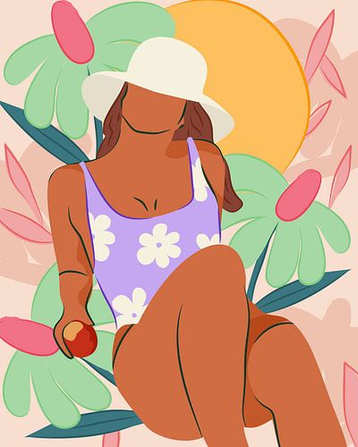 Champs de fleurs et soleil