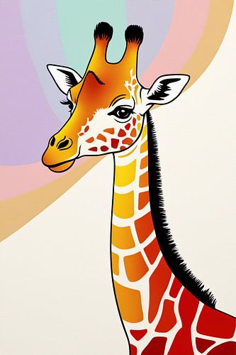 Kleurrijk giraffe kunstwerk