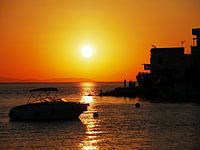 Zonsondergang op het Griekse eiland Amorgos