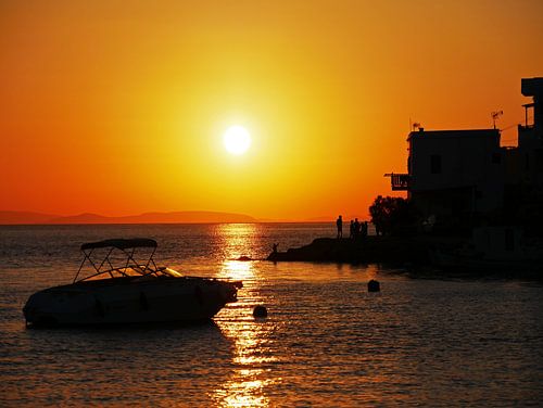 Sonnenuntergang auf der griechischen Insel Amorgos