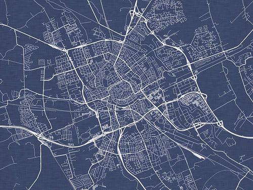 Kaart van Groningen in Royaal Blauw