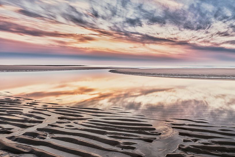 Seelandschaft der Strand der Nordsee bei einem Sonnenuntergang von eric van der eijk