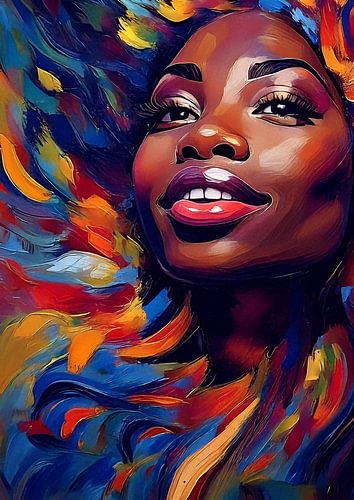 Colourful painting African woman