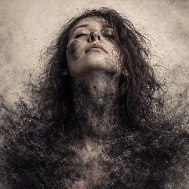 Ethereal smoke and ash portrait van Frank Lavooij