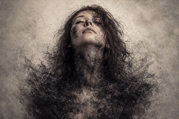 Ethereal smoke and ash portrait