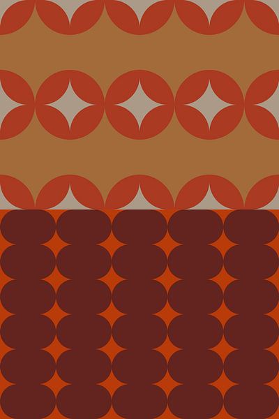 Retro kunst uit de jaren 70. Abstract geometrisch patroon nr. 2_4 van Dina Dankers