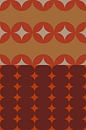 Retro kunst uit de jaren 70. Abstract geometrisch patroon nr. 2_4 van Dina Dankers thumbnail