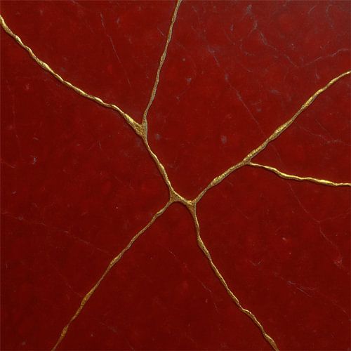 Kintsugi Karmesin & Gold – Die Kunst der veredelten Brüche von Eric Nagel
