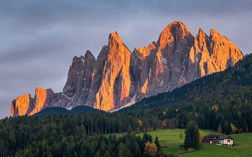 The Dolomites in Santa Magdalena in Italy
