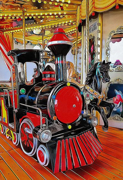 Carousel Train Or Horse Ride by Dorothy Berry-Lound