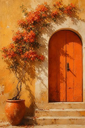 Sonnendurchfluteter mediterraner Eingangsbereich mit Terrakotta-Charme