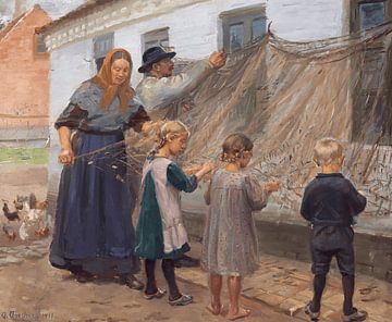 Anna Ancher, Visnetten, 1911 van Atelier Liesjes