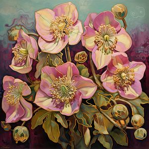 Samtrosa Blumen
