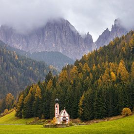 The little church of St Johann in the Dolomites in Italy by Marga Vroom