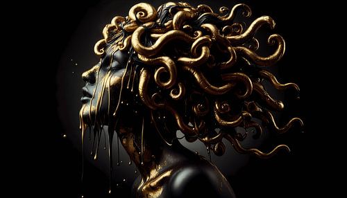 Medusa met gouden slangen - mythologische kunst in kostbaar goud