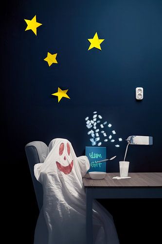 Enchanting Ghost Breakfast Photo - Perfect for Kids' Rooms and Kitchens by Elianne van Turennout