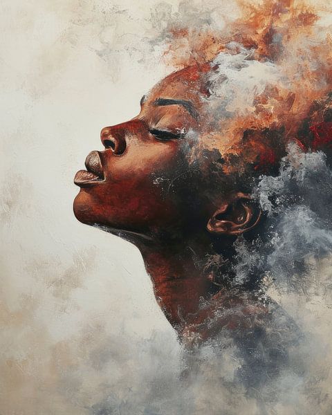Fire and Mist - Poetic Female Portrait by Eva Lee