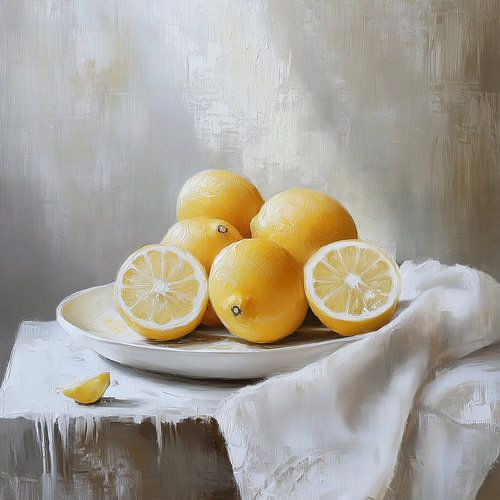 Six lemons on a platter