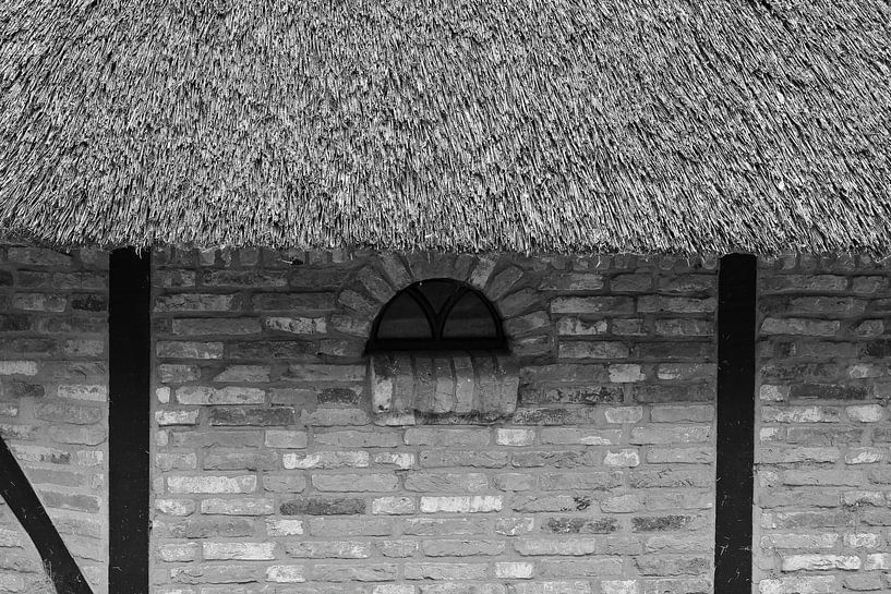 Partie d'une ancienne grange ou écurie 1 en noir et blanc par Jaap Tanis