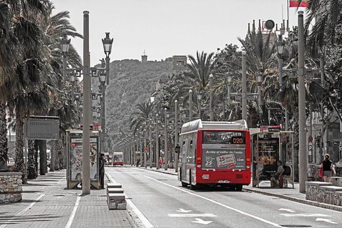 Le bus rouge hop-on hop-off de Barcelone sur Irene Lommers