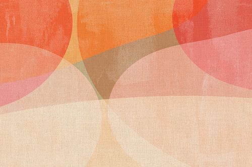 Abstrakte organische Formen in Rosa, Orange, Rot und Beige von Dina Dankers