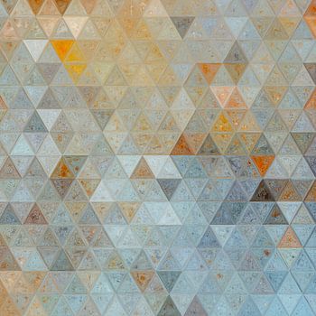 Mozaïek driehoek lichtblauw oranje #mosaic