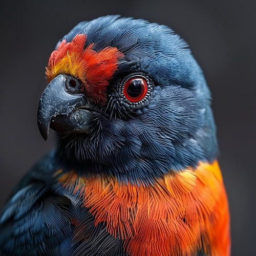 Close Up Portrait of a Colorful Parrot