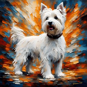 Hondenkunst - West-Highland White Terrier 1 van Johanna's Art