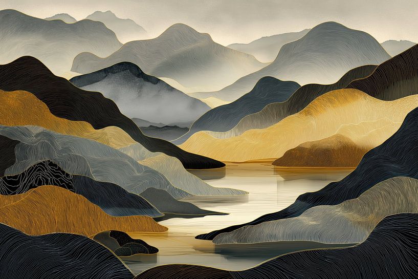 Berglandschap abstract van Bert Nijholt