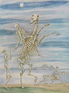Nils Dardel  - Skelett auf dem Pferderücken