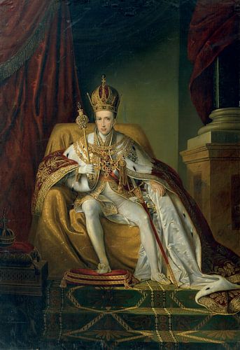 Johann Ender, keizer Ferdinand I in kroningsregalia, ca 1840