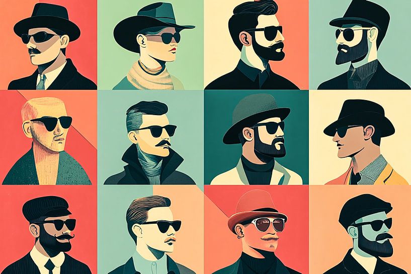 Des hommes stylés avec des lunettes de soleil par Art & Soul Creations