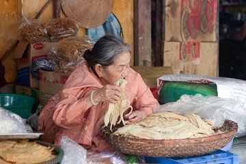 Noodles at a market in Asia by t.ART