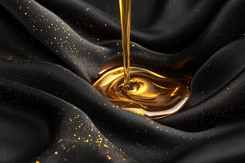 Liquide doré sur tissu noir par Art & Soul Creations