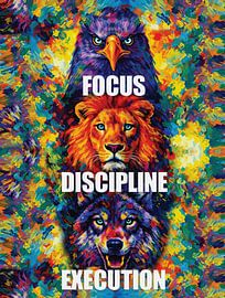 Fokus Disziplin Ausführung Adler Löwe Wolf Motivationsporträt von Ramy Salah Hefny