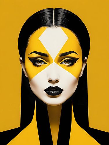 Pop Art Frau Porträt Abstrakte Geometrische Kunst