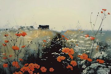 Zomerbloemen landschap van Ariadna de Raadt-Goldberg