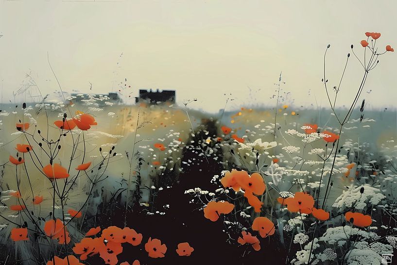 Zomerbloemen landschap van Ariadna de Raadt-Goldberg