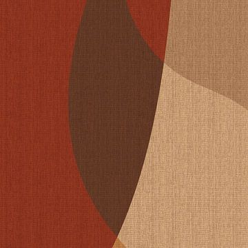 Retro abstracte kunst. Golven in warme kleuren nr.6 van Dina Dankers