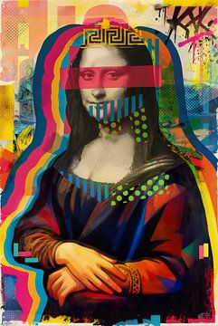 Pop Art Mona Lisa Portrait – Modern Classic in Colour by Arjen Roos